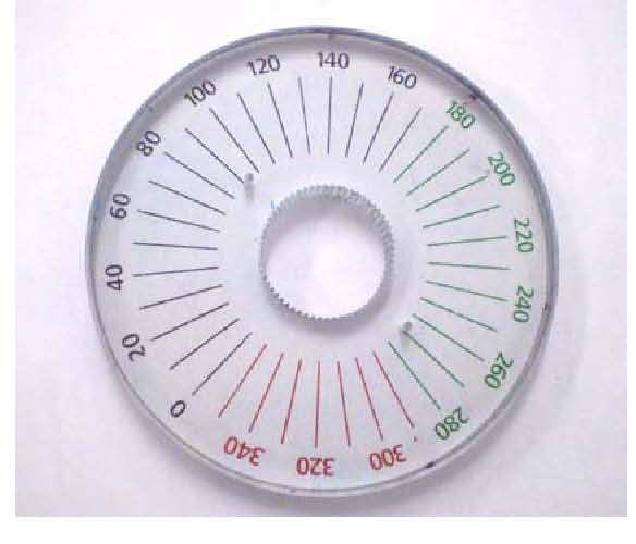 Graduated protractor for application angle measurement